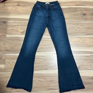 Vibrant High Waisted Bell Bottom Flared Jeans